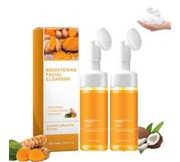 2pcs Turmeric Kojic Acid Foaming Cleanser, Turmeric Glowing Refreshing Hydrating Liquid Soap, Deep Cleansing Brightening Foaming Face Wash for face and body cleansing