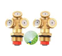 2Pcs Ugello Spruzzatore a 3 Fori,3-Fori Ottone Ugello Atomizzatore,Per Irrigazione Giardino,Tetti,Terrazze,Prato E Agricoltura