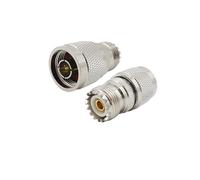 2Pcs UHF SO-239 SO239 Femmina A N Maschio RF Coassiale Coassiale Dritto Connettore N-UHF Adattatore Ottone Nichelato
