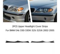 2PCS Upper Headlight Cover Strips Per BMW E46 330i 330Xi 325i 325Xi 2002-2005 H7
