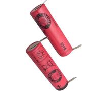 2PCS UR14500AC 3.7V 740mAh Batteria di ricambio - Compatibile con Braun, compatibile con Oral-B Pro 2 tipo 3766 IO4 IO5 IO6 IO7 IO9 IO8 3758 3759 - Design a saldare per spazzolini elettrici(Solder leg