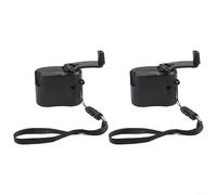2PCS USB manovella caricatore manuale generatore dinamo 5.5V fonte di alimentazione portatile per telefoni cellulari e dispositivi digitali con indicatore luminoso, nero, per viaggi e attività