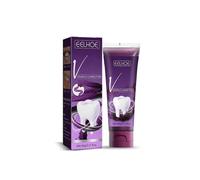 2pcs V34 Teeth Whitening Purple Toothpaste Remove Teeth Stain Whitening Brightening Essence Fresh Breath Color Corrector Oral Care