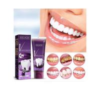 2pcs V34 Teeth Whitening Purple Toothpaste Remove Teeth Stain Whitening Brightening Essence Fresh Breath Color Corrector Oral Care