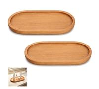2pcs Vassoio da portata in legno ovale, vassoio decorativo | vassoio da tè e caffè, vassoio per bagno, tavolino da caffè, per pane, dessert, biscotti, tè, caffè, torte, frutta,18,8x10cm