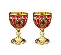 2Pcs Vintage Medievale Calice Bere Bicchiere Tazza di Metallo Vino Partito Forniture per la Collezione Decorazione Vintage Medievale Calice Bere