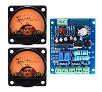 2pcs VU Meter Panel Kit Analogico con Retroilluminazione e Scheda Driver per Misurazione del Livello Audio in Ingegneria del Suono e Test