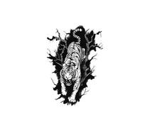 2pcs Waterproof Temporary Tattoo Sticker Wolf Tiger Lion Realistic Animal Body Art Arm Fake Tattoos Sleeve Women Men(002)