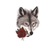 2pcs Waterproof Temporary Tattoo Sticker Wolf Tiger Lion Realistic Animal Body Art Arm Fake Tattoos Sleeve Women Men(003)