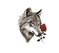 2pcs Waterproof Temporary Tattoo Sticker Wolf Tiger Lion Realistic Animal Body Art Arm Fake Tattoos Sleeve Women Men(004)