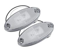 2pcs White LED Side Marker Lights Indicator Clearance Light For RV Truck Trailer