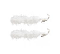2Pcs White Peacock Christmas Ornaments Feather Peacock Clip Ornament Faux Realistic Feather Peacock Christmas Tree Decor Qinghai