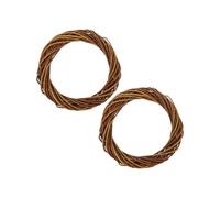 2pcs Wicker Twig Wreaths Natural Rustic Garland Rings for Christmas, Weddings, DIY Door, Window, Wall Decor