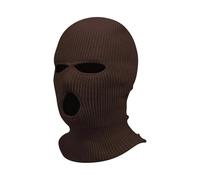 2Pcs Winter Men Hat Mask 3 Hole Full Face Ski Cap for Skiing Per Ciclismo Sci(Brown)
