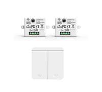 2PCS Wireless Light Wall Switch RF 433Mhz Relay Receiver with 1x 2Gang Panel Switch LED Remote Control for LED Lamp