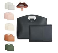 2PCS Women's Laptop Tote Bag Set,Waterproof Leather 14-16in Handbag,Large Work Tote Bag Briefcase for Laptops and iPad Cases (Black)