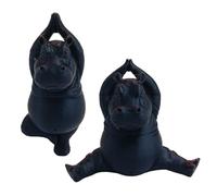 2pcs Yoga Ippopotamo Figurine 3D Resina Ippopotamo Statua L'Adorabilmente Imperfetto Figurine Meditazione Sculture Desktop Decor Per Casa & Uffici