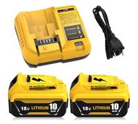 2pezzi 10.0Ah Ricambio per Dewalt Batteria 18V + DCB107 Ricambio per Dewalt Caricatore 10.8-20V DCB180 DCB181 DCB182 DCB184 DCB201 DCB204