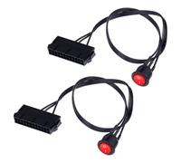 2pezzi 50 cm 24 Pin Femmina ATX PSU Alimentatore per PC Tester di Avviamento Ponticello di Avviamento