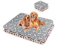 2Pezzi 80*90CM Tappetini Assorbenti per Cani,Tappetini per l'addestramento dei Cuccioli Lavabili e Riutilizzabili, Impermeabil Tappetini ,Design a 4 Strati Morbido/Super Assorbente-Grigio Marrone