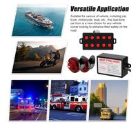 2PEZZI â Clacson Elettrici Doppi da 12V, Impermeabili con 10 Suoni, 110dB, Rosso