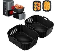 2Pezzi Accessori Friggitrice ad Aria per Ninja Double Stack XL Friggitrice Verticale 9.5L SL400EU, Foodi Max Dual Zone AF400EU, AF300EU 7.5L, Silicone Teglia per Friggitrice ad Aria
