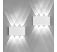 2PEZZI Applique da Parete LED 18W Luce Up&Down IP65 Camere Salone Giardino Viale