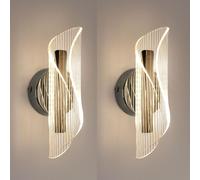 2Pezzi Applique LED Moderno Lampada da Parete Interni Dimmerabile Soggiorno 16W
