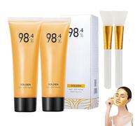 2pezzi Ascribei Maschera staccabile in lamina d'oro,98.4 Golden Mask - Maschera viso antirughe peel-off,Maschera viso anti-età dorata,Rimuove i punti neri e pulisce i pori