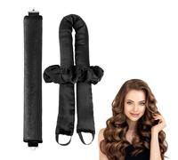 2Pezzi Bigodini Morbidi per Dormire, Bigodino Lungo per Boccoli, Strumento per Lo Styling Fai-Da-Te, Tubo per Capelli Mossi, Boccoli Senza Calore per la Notte (Nero)