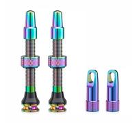 2Pezzi Bike Tubeless Presta Valve Stem, Neon, Strumento di rimozione del nucleo integrato(44 mm)