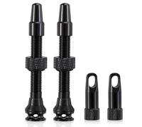 2Pezzi Bike Tubeless Presta Valve Stem, Nero, Strumento di rimozione del nucleo integrato(44 mm)