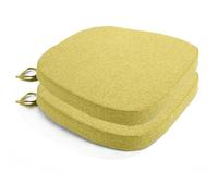 2Pezzi Cuscino per Sedia da Pranzo con Lacci, Rimovibile e Facile da Pulire con Cerniera - Forma D - Morbido e Resistente per Cucina, Sala da Pranzo, Ufficio(Olive Green)