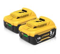 2pezzi di Ricambio per Dewalt Batteria 18V 5.0Ah DCB184 DCB180 DCB181 DCB182 DCB200 DCB201 DCB204 DCB127 DCB112 DCB115 con indicatore LED (giallo)