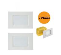 2PEZZI Faretto Segnapasso Luce Emergenza LED Doppia Funzione Per Scatole503 IP20