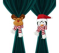 2Pezzi Fermatende per Tende Natalizie Chiusure per tende con motivo alce,chiusure lacci per tende di bambole dei cartoni animati,per festa,Per la decorazione natalizia della casa,la stanza dei bambini