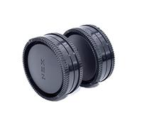 2pezzi Lens Posteriore Cap+2 pezzi Tappo Corpo compatibile con per A9 A9II A7c A7S A7SII A7R A7RII A7 A6500 A5000 A3500 NEX-7 NEX-6 NEX-5T NEX-5R NEX-5N NEX-5 NEX-5C NEX-3C(2 Set)