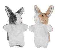 2pezzi Marionetta a Mano Coniglio in Peluche Giocattolo Interattivo | Prop Portoatile per Casa e Prime Lezioni, per Movimenti Dita, per Ragazzo Ragazza e Insegnanti Prescolari Colore Casuale