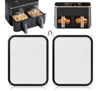 2Pezzi Paraspruzzi in acciaio inox a maglia fine per Cosori Airfryer 8,5L / Dual Blaze TwinFry 10L,Accessori per friggitrici con Esterno in Silicone