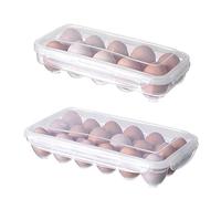 2Pezzi Porta Uova da Frigo Impilabile, Porta Uova Pla stica Trasparente, Portauovo trasparente 10/18 Griglie, Contenitore per Uova con Coperchio Scatola, Contenitore per, Frigo Cucina Picnic