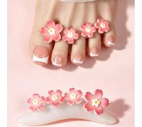 2Pezzi/Set Separatore di dita in silicone integrato a forma di fiore rosa, distanziatore per dita dei piedi per donne e ragazze, cura dei piedi, pedicure, forniture per arte di unghie Silicone