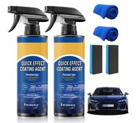 2pezzi Spray di rivestimento ad azione rapida per auto avanzato,Agente rinnovante multifunzionale per rivestimenti,Spray lucidante a cera senza acqua per la cura dell'auto