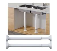 2Pezzi Staffe Supporto Gambe per Lavello Sottotop, Staffa di Sostegno Regolabile da 30 CM a 100 CM, Staffe di Supporto Regolabili in Acciaio Inox con Base Stabile(Bianca,60-100 cm)
