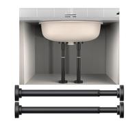 2Pezzi Staffe Supporto Gambe per Lavello Sottotop, Staffa di Sostegno Regolabile da 30 CM a 100 CM, Staffe di Supporto Regolabili in Acciaio Inox con Base Stabile(Nero,40-65 cm)