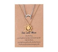 2Piece Coppia Collana Luna Sole Ciondolo In Acciaio Inox Catena Semplice Migliore Amico Per Le Donne Teen Sole Luna Collana Coppia Per Le Donne, Misura unica, come descritto, come descritto
