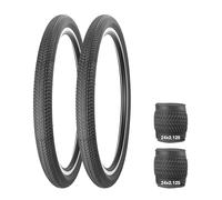 2PSC 24/26 x 2.125 Copertone pieghevole per bicicletta 57 - 507/57 - 559, compatibile con mountain bike, bici da città, BMX/Beach Bike (nero, 24 x 2,125 pollici)