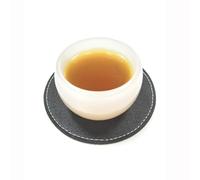 2PZ 10CM Nero Cuoio Drink Sottobicchieri Rotondi Coffee Coasters Tavolo da pranzo e Ufficio Scrivania Sottobicchieri Perfetto per Dimensione Comune Tazza di Caffè di Vetro e Tazza