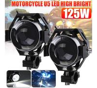 2PZ 125W U5 Luci Anteriori per Moto Faretti LED Moto Supplementari 3000LM
