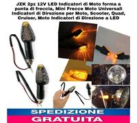 2pz 12V LED Indicatori di Moto forma a punta di freccia,Mini Frecce Moto Scooter