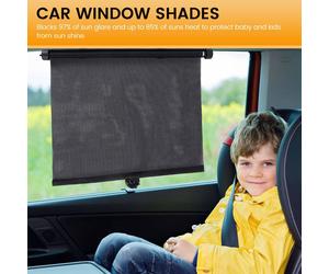 2Pz 40X45CM Tenda Parasole Retrattile Per Auto Copertura Sole Lato Antisolare